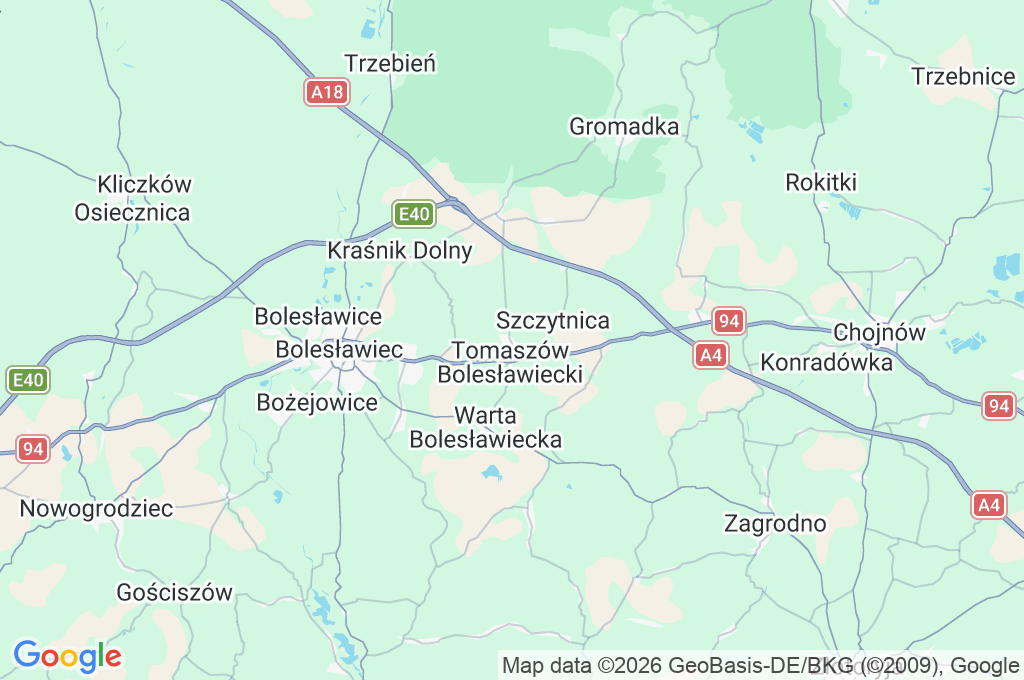 Tomaszów Bolesławiecki Area Map Tomaszów Bolesławiecki Area Map