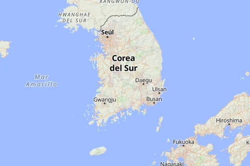 Map of Corea del Sur