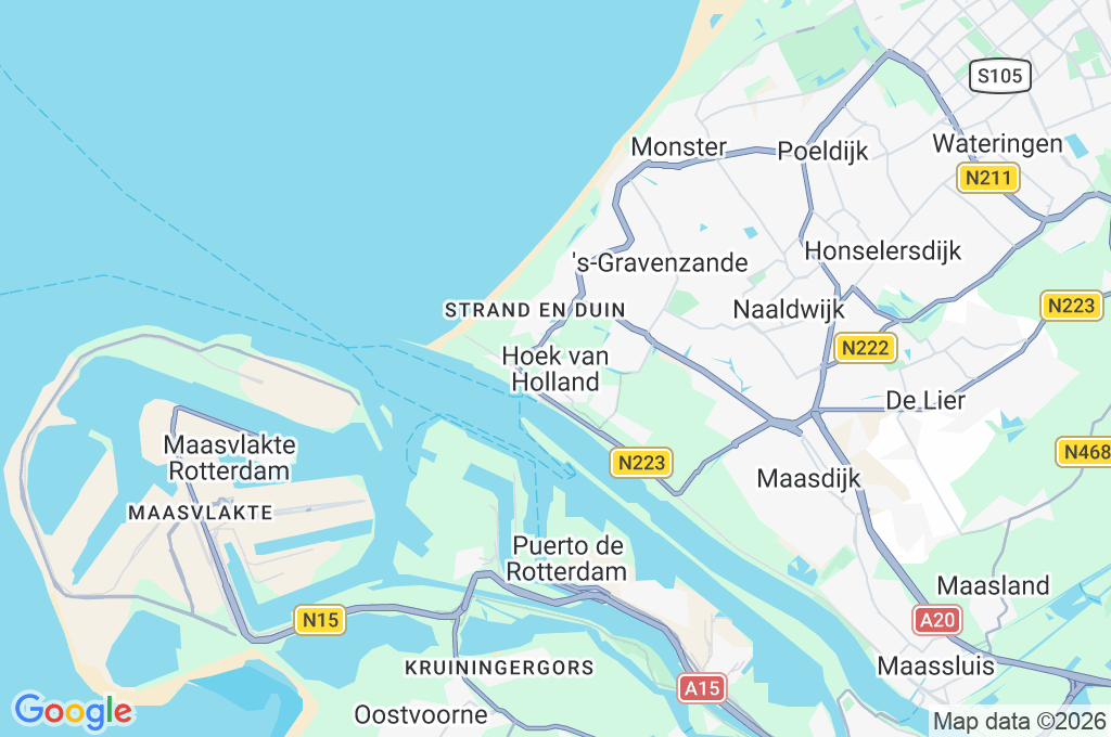 Hoek van Holland Area Map