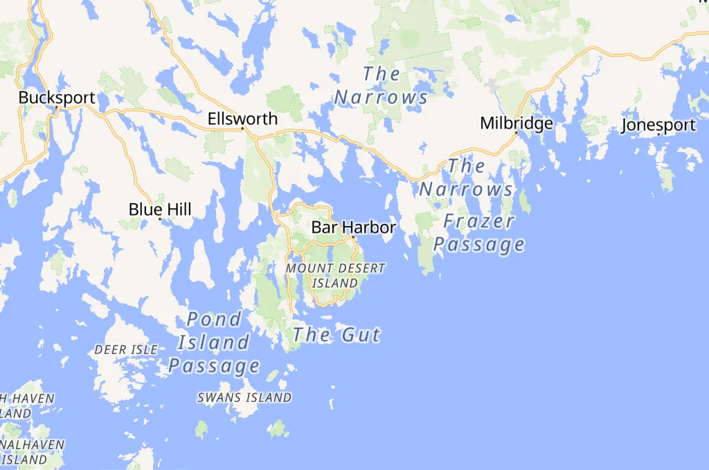 Bar Harbor Inn Area Map Bar Harbor Inn Area Map