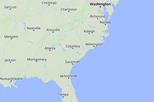 Map of Carolina del Sur