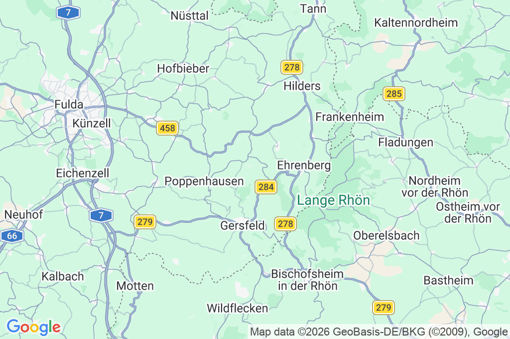 Wasserkuppe Area Map