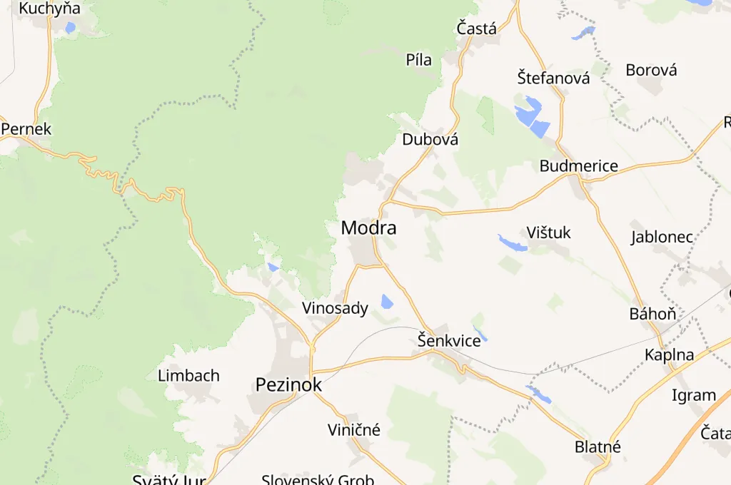 Modra Area Map