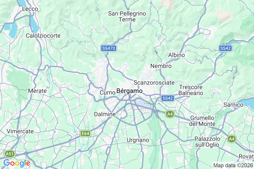 Bérgamo Area Map