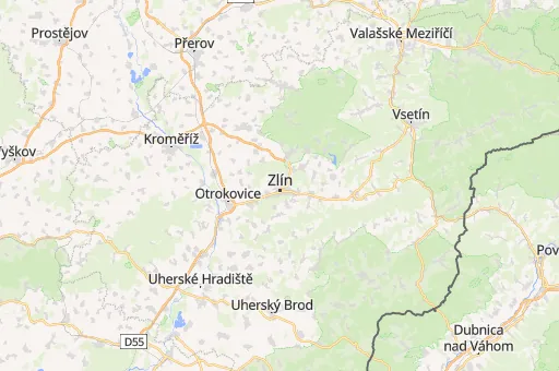 Map of Zlín