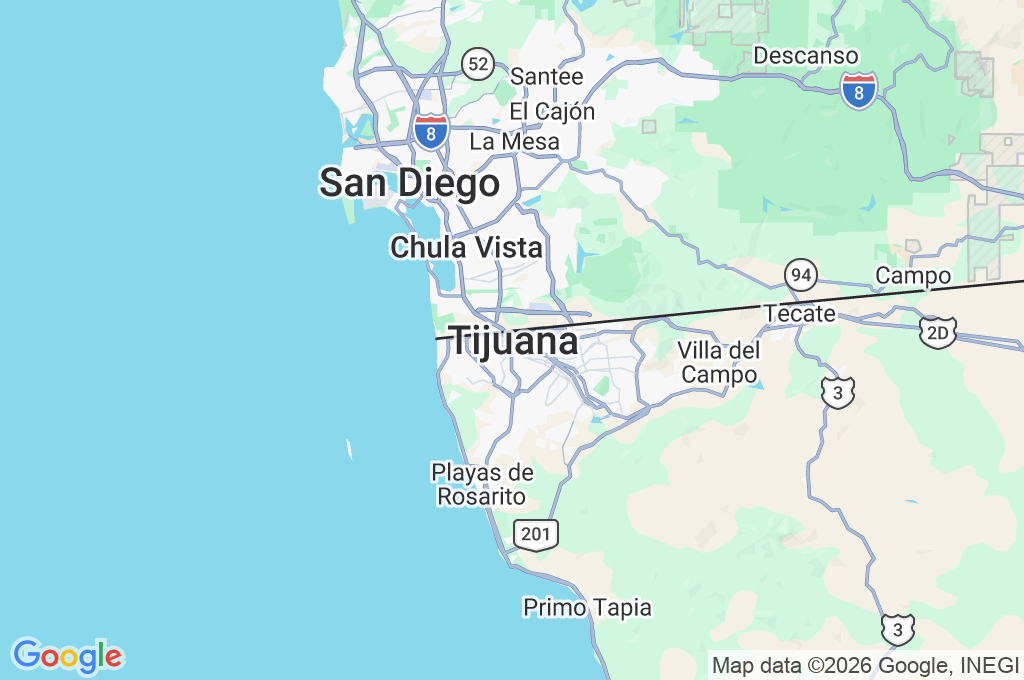 Tijuana Area Map Tijuana Area Map