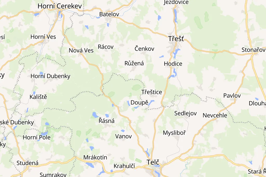 Roštejn Area Map Roštejn Area Map