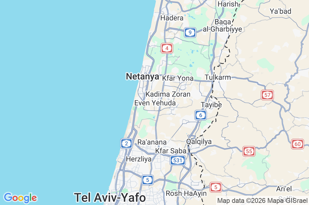Even Yehuda Area Map