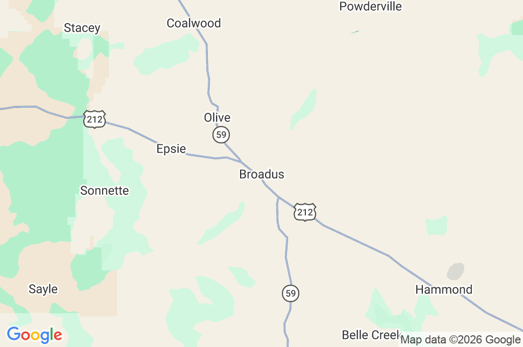 Broadus Area Map