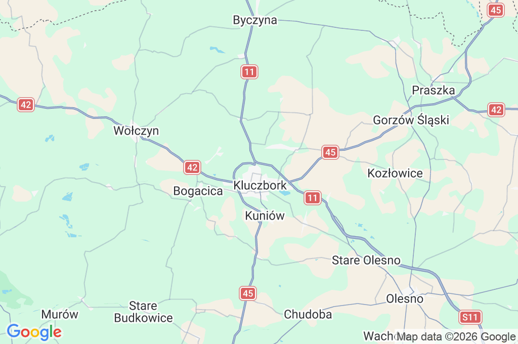 Kluczbork Area Map Kluczbork Area Map