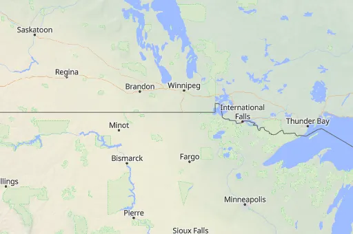 Map of Dakota del Norte
