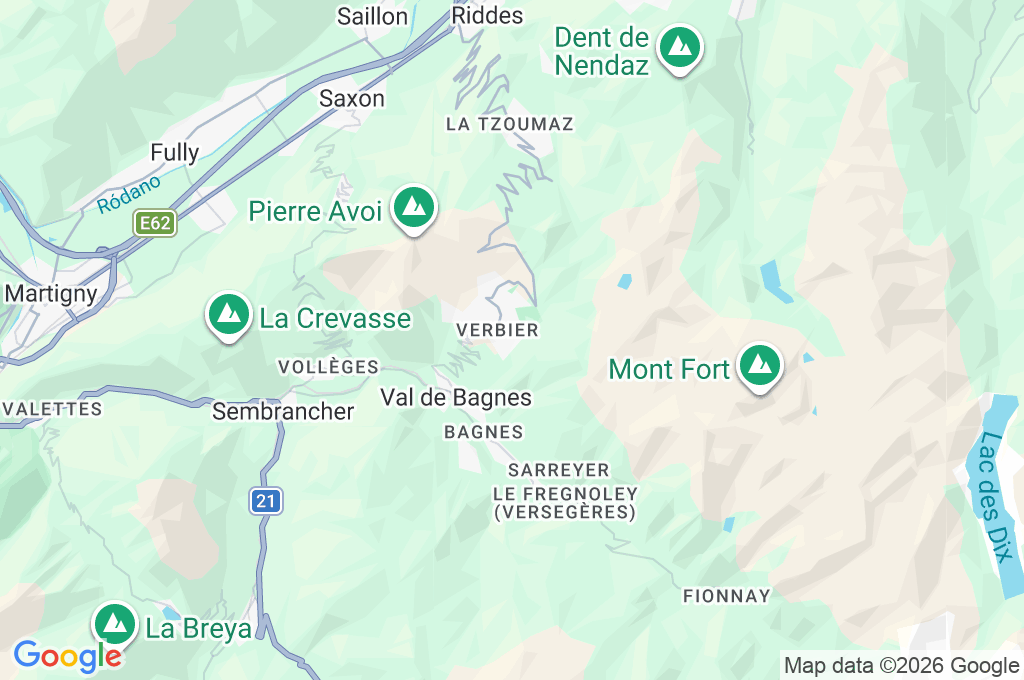 Verbier Area Map Verbier Area Map