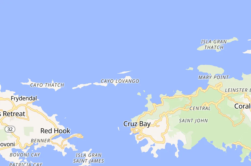 Lovango Cay Area Map