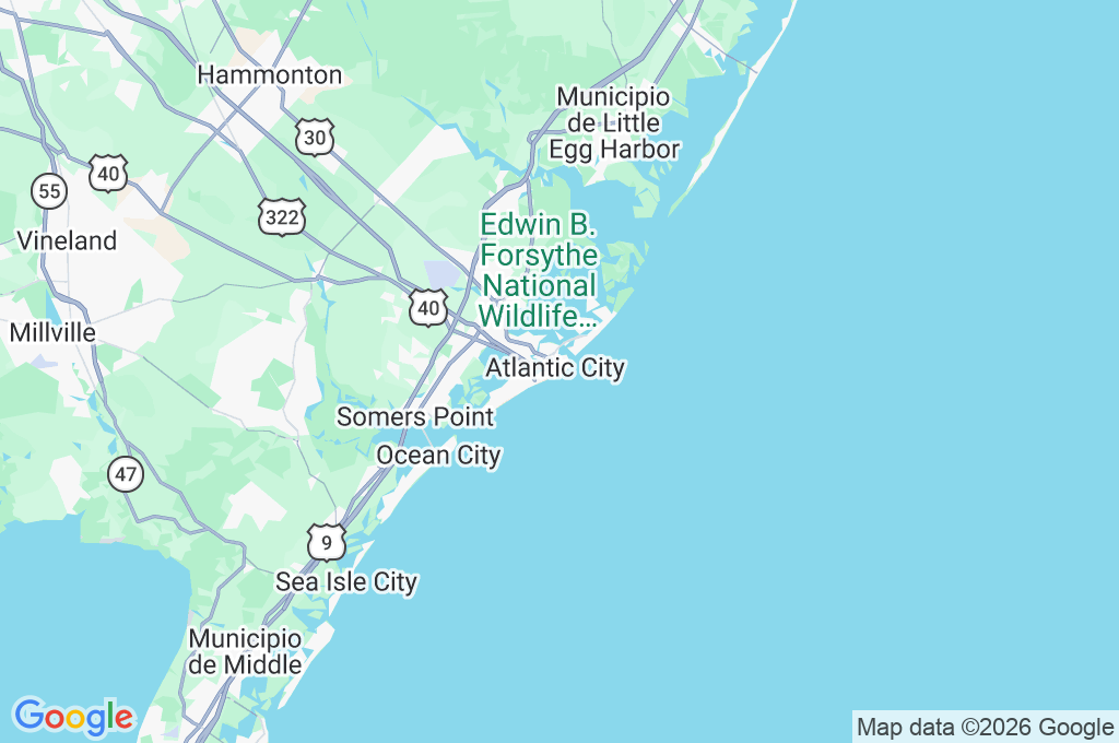 Paseo Marítimo de Atlantic City Area Map Paseo Marítimo de Atlantic City Area Map