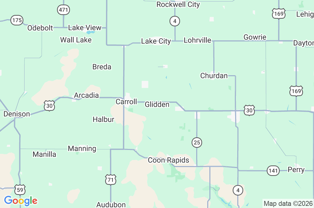 Glidden Area Map