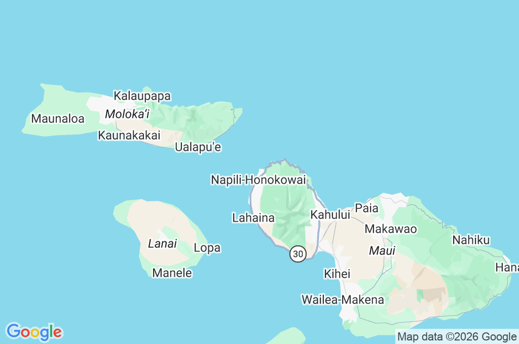 Bahía de Napili Area Map