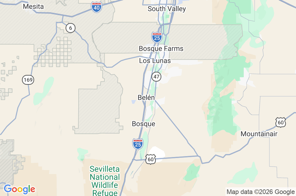 Belen Area Map Belen Area Map