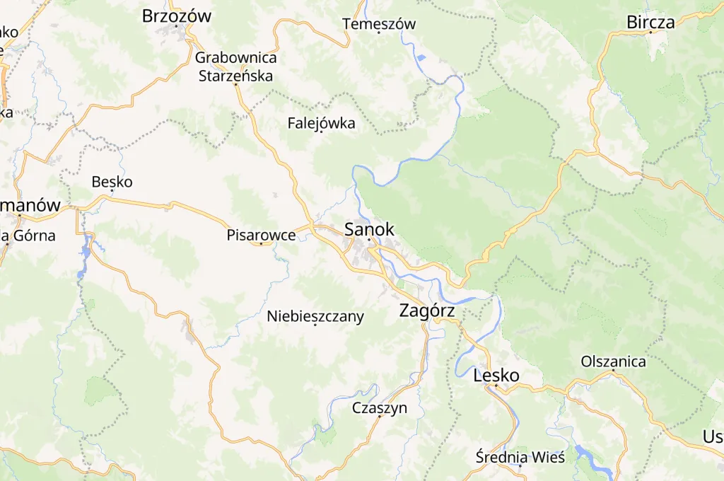 Sanok Area Map Sanok Area Map