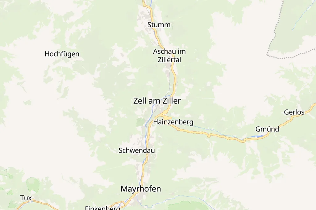 Zell am Ziller Area Map Zell am Ziller Area Map