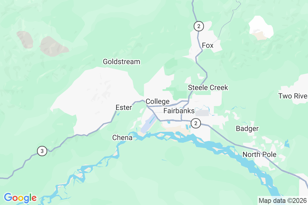 Universidad de Alaska Fairbanks Area Map