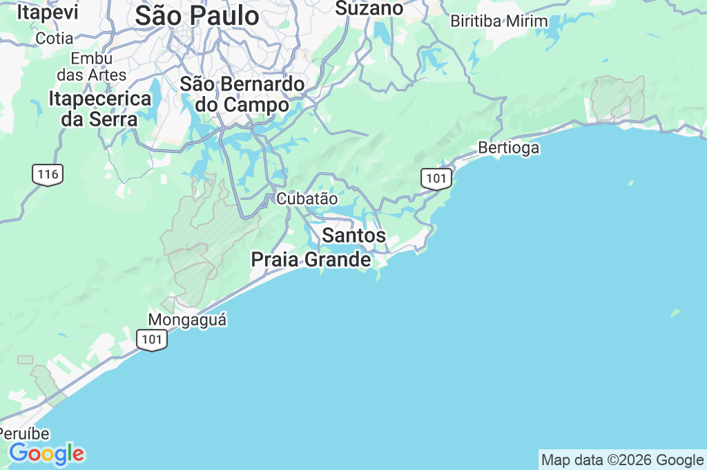 Santos Area Map Santos Area Map