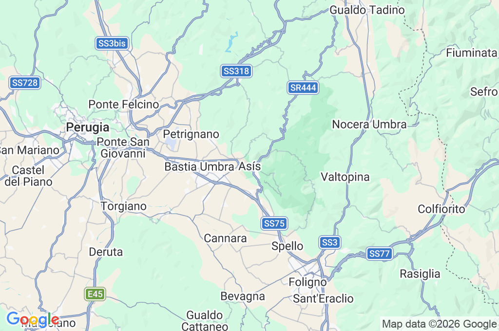 Asís Area Map