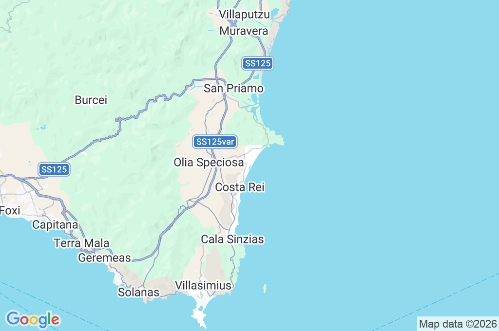 Piscina Rei Area Map