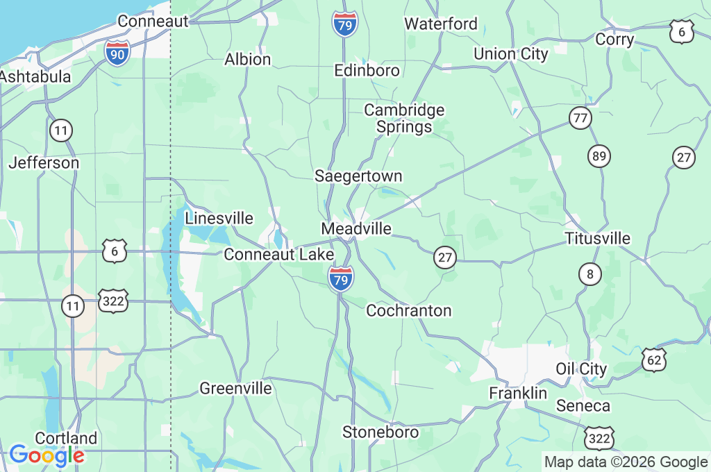 Meadville Area Map Meadville Area Map