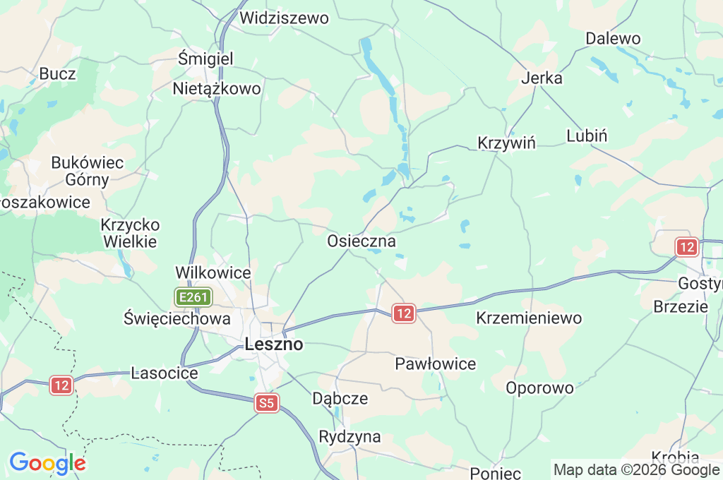 Osieczna Area Map Osieczna Area Map