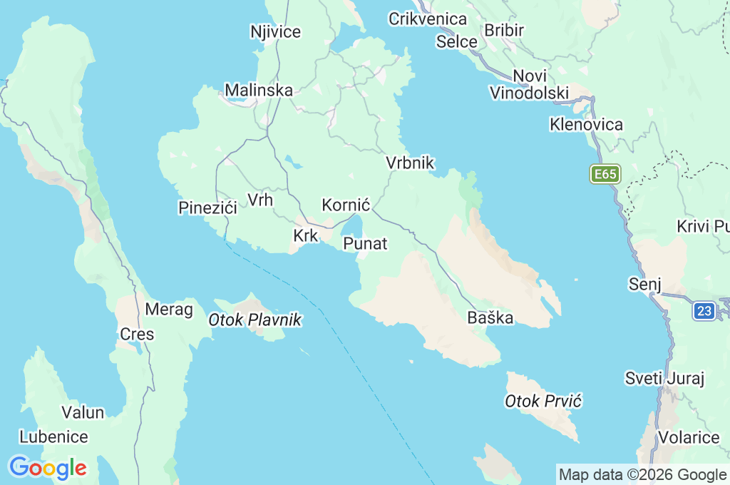 Punat Area Map