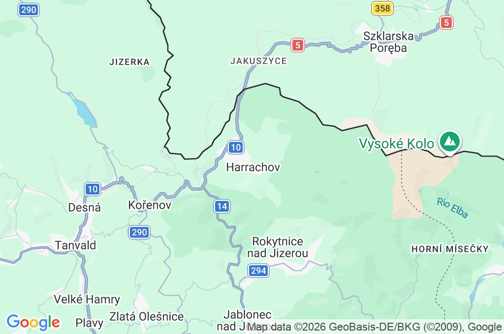 Harrachov Area Map Harrachov Area Map
