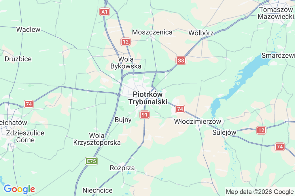Piotrków Trybunalski Area Map