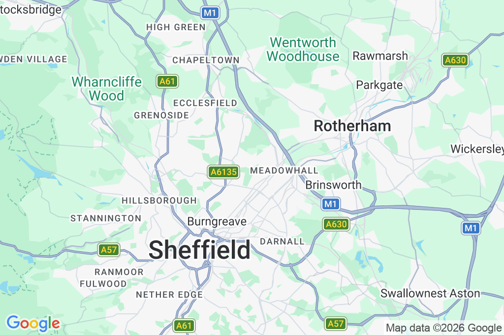 Sheffield Area Map