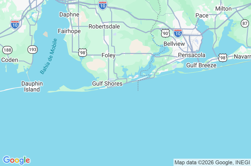 Orange Beach Area Map