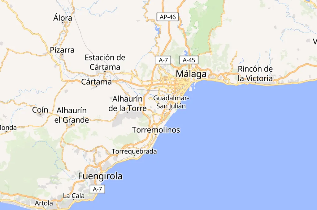 Aeropuerto de Málaga - Costa del Sol Area Map Aeropuerto de Málaga - Costa del Sol Area Map