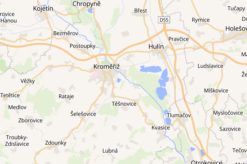 Aeropuerto de Kroměříž Area Map Aeropuerto de Kroměříž Area Map