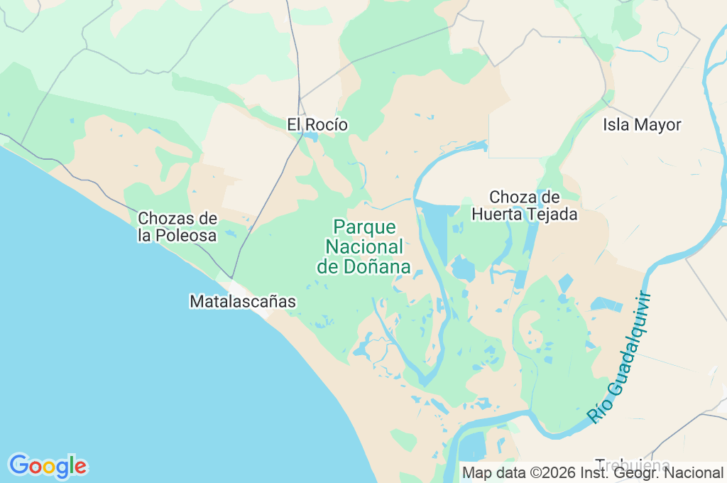 Parque Nacional de Doñana Area Map