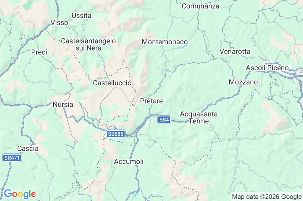 Pretare Area Map Pretare Area Map