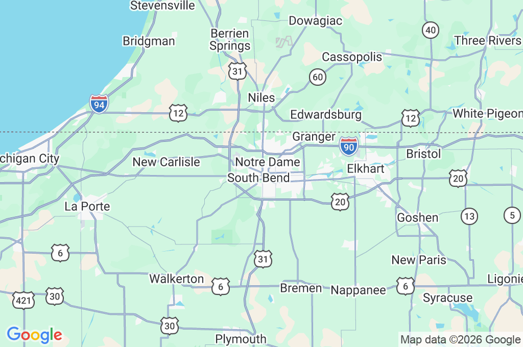 South Bend Area Map
