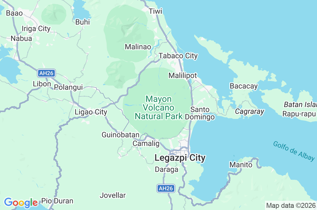 Volcán Mayon Area Map Volcán Mayon Area Map