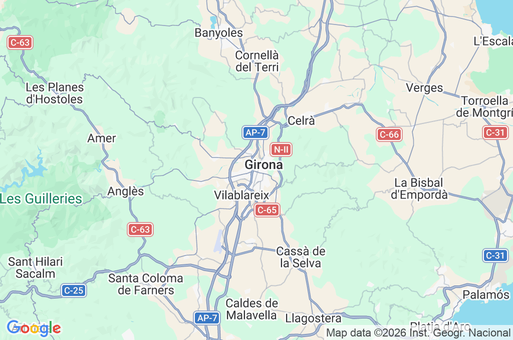 Girona Area Map Girona Area Map