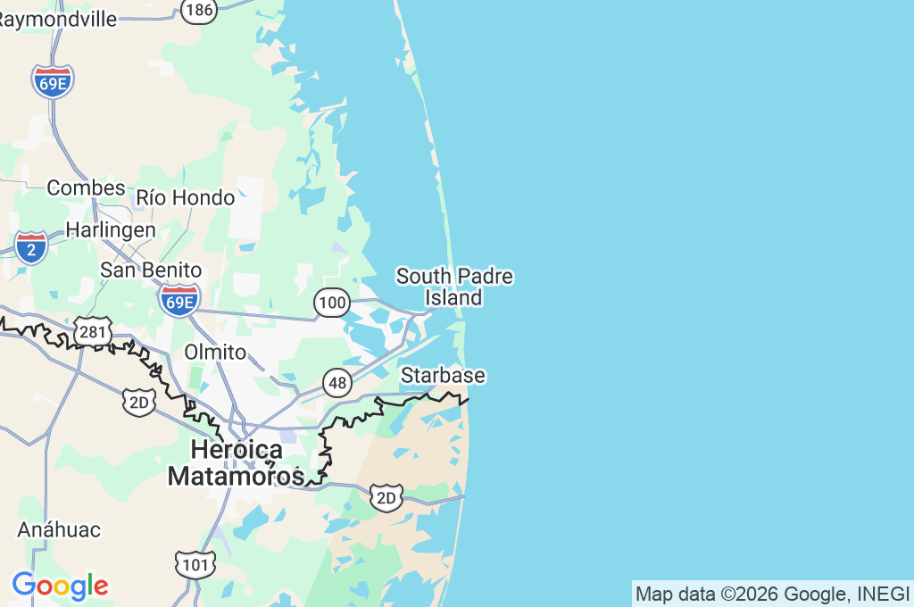 South Padre Island Area Map