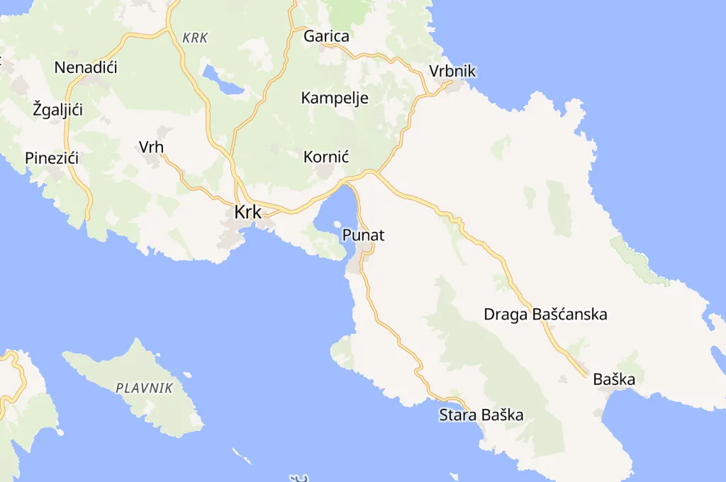 Punat Area Map Punat Area Map