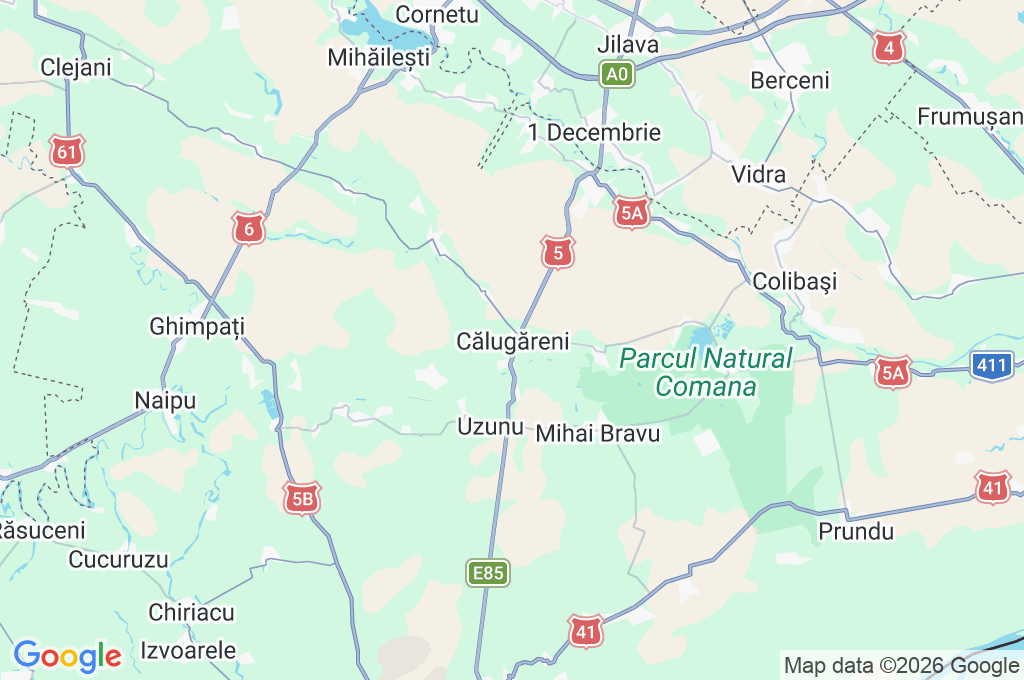 Călugăreni Area Map Călugăreni Area Map