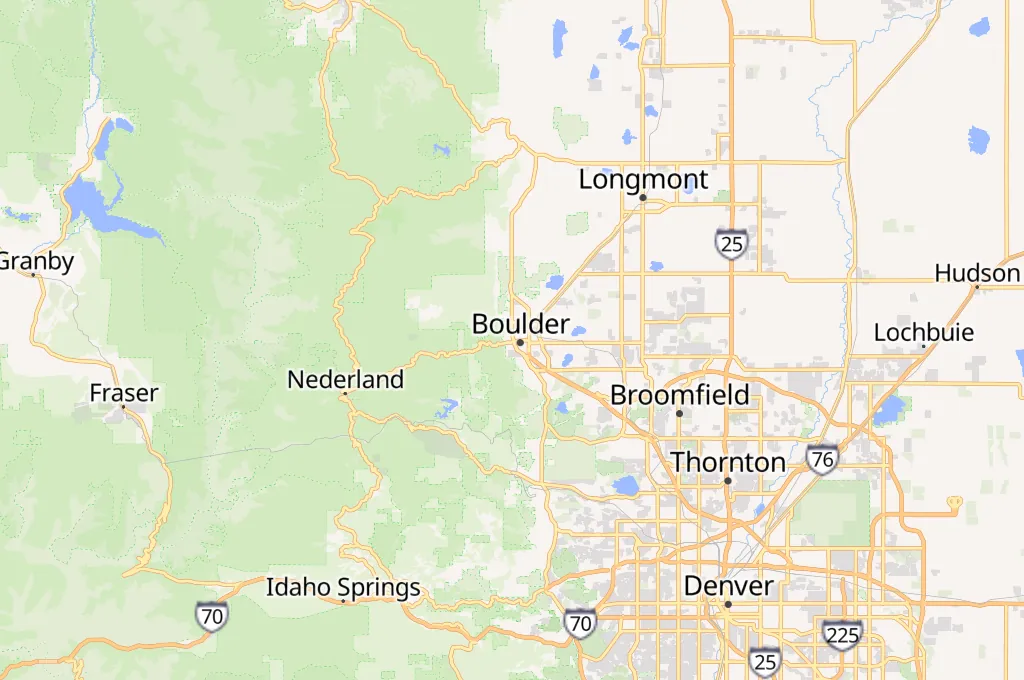 Centro de Boulder Area Map
