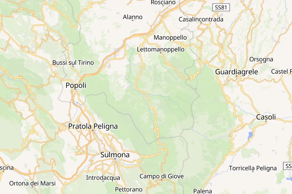 Caramanico Terme Area Map