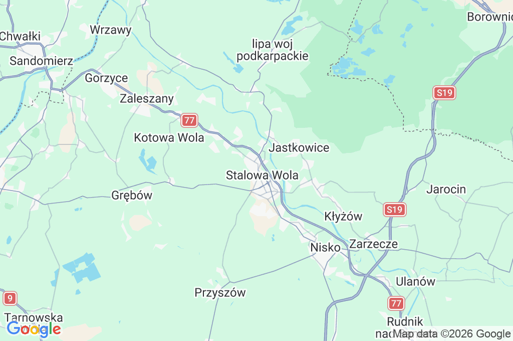 Stalowa Wola Area Map Stalowa Wola Area Map