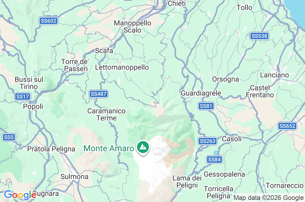 Passo Lanciano - Majelletta Area Map