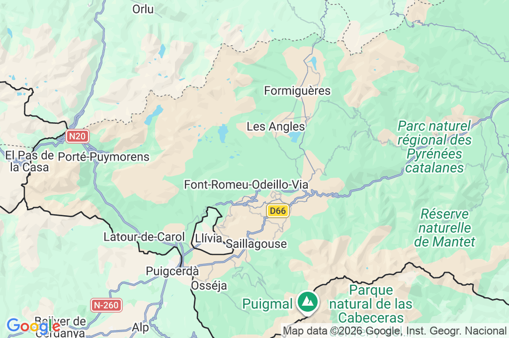 Col del Pam Area Map Col del Pam Area Map