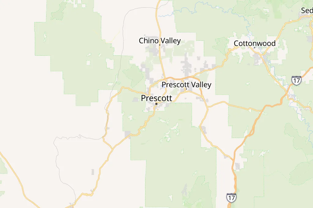 Prescott Area Map Prescott Area Map